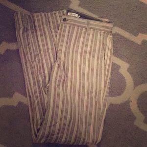 Izod grey brown striped pants